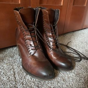 Levi’s leather heeled combat boots